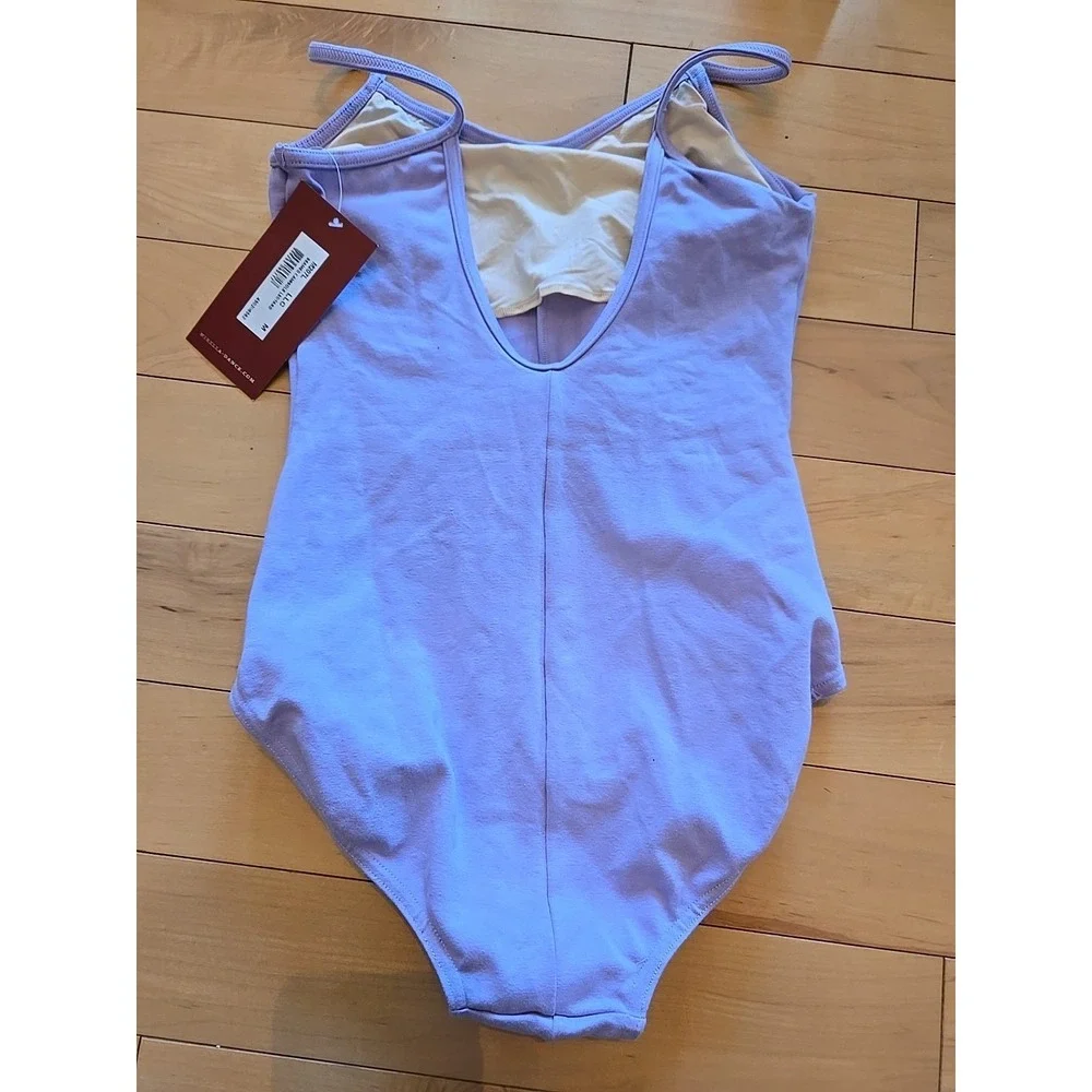 NWT Mirella Ladies Medium M Purple Swamed Leotard M207L